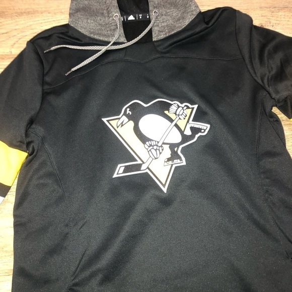 WOMEN'S adidas Black Pittsburgh Penguins Crewdie Pullover - Hoodie Medium - Picture 3 of 6